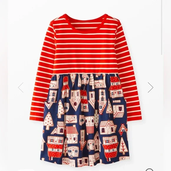 Hanna Andersson Red and Blue Striped Dress - Picture 1 of 5